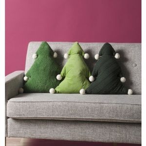 NWT - CHRISTMAS TREE 🎄 THROW PILLOW 18”x16 PomPoms SET OF 3